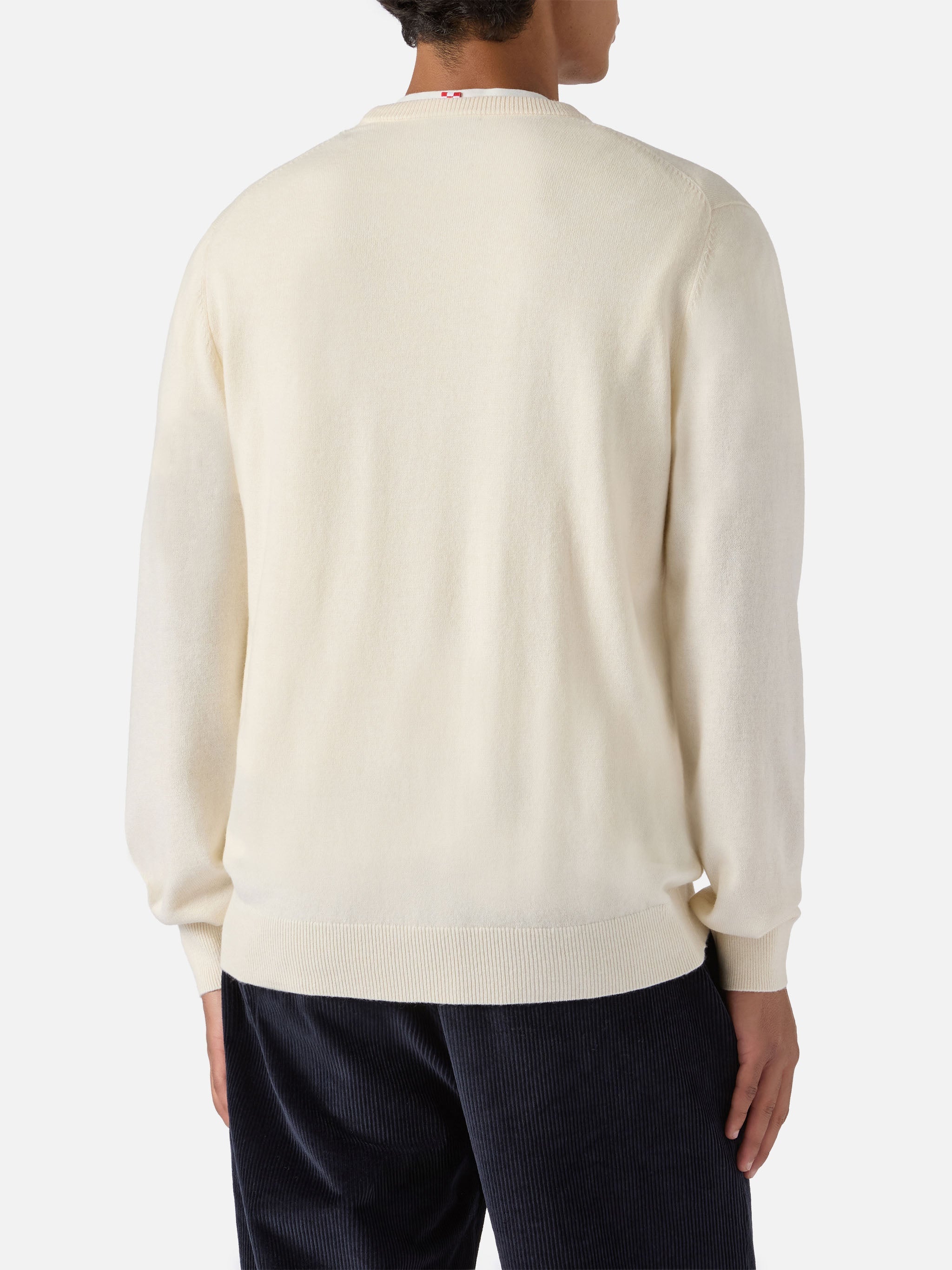 Crewneck Heron Light With Anche Questo Natale Se Lo Semo Levato Dalle Palle! Embroidery | Vacanze Di Special Edition White