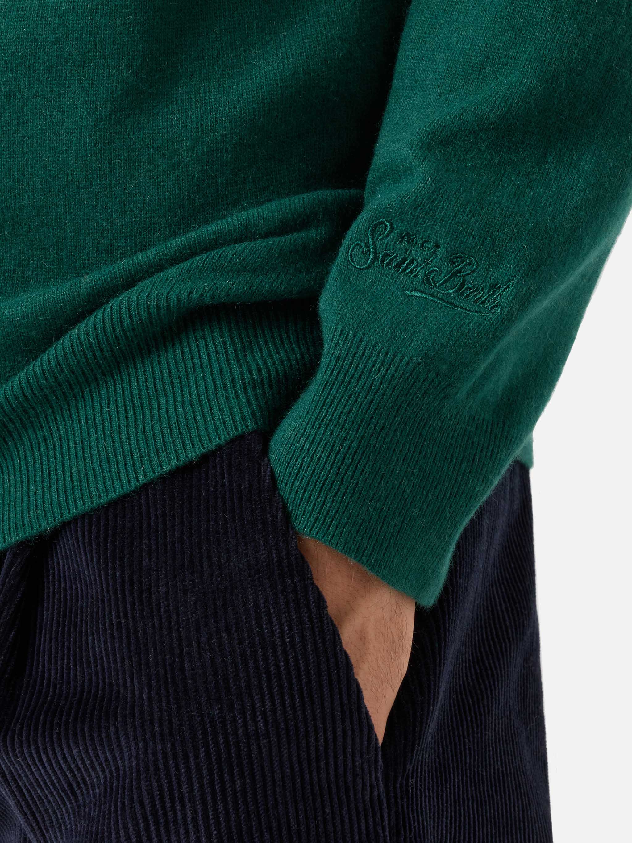 Crewneck Heron Light With 15-0 Battuta Regolare! Embroidery | Vacanze Di Natale Special Edition Green