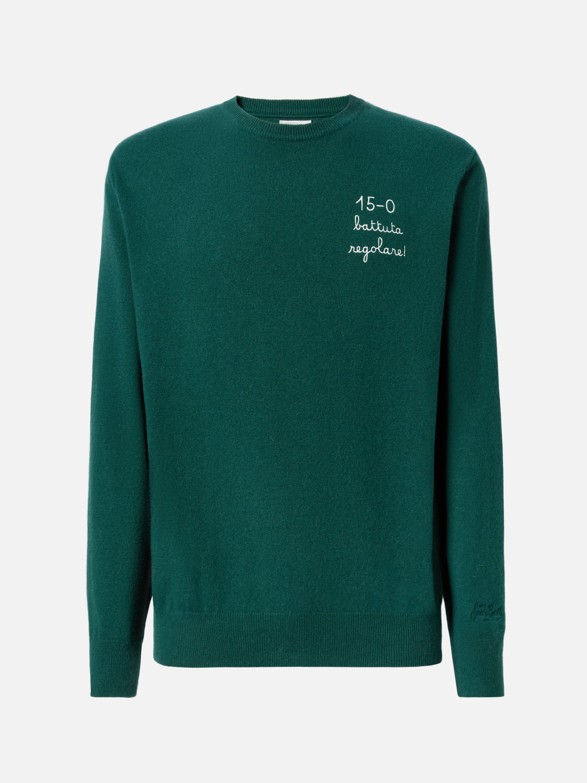 Crewneck Heron Light With 15-0 Battuta Regolare! Embroidery | Vacanze Di Natale Special Edition Green