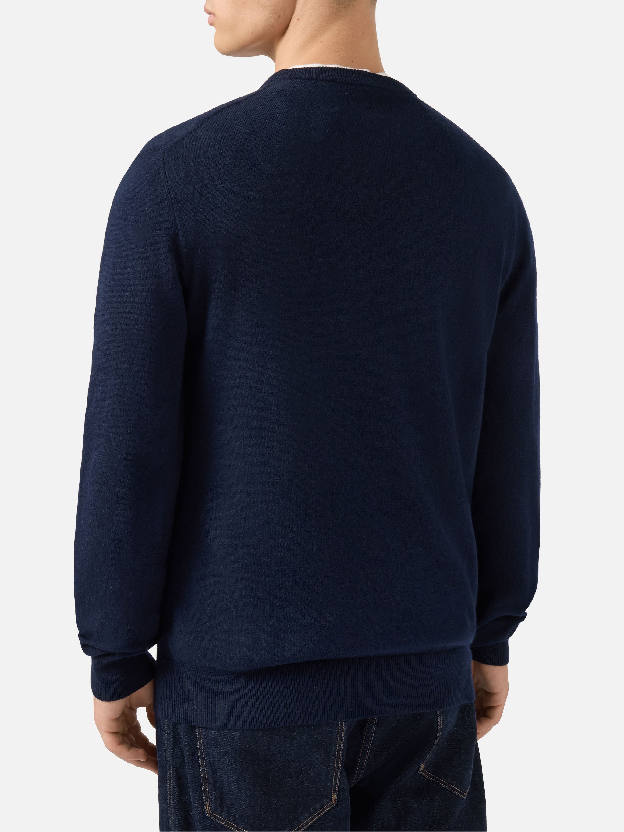 Crewneck Sweater Heron Light With Grand Slam Embroidery Blue