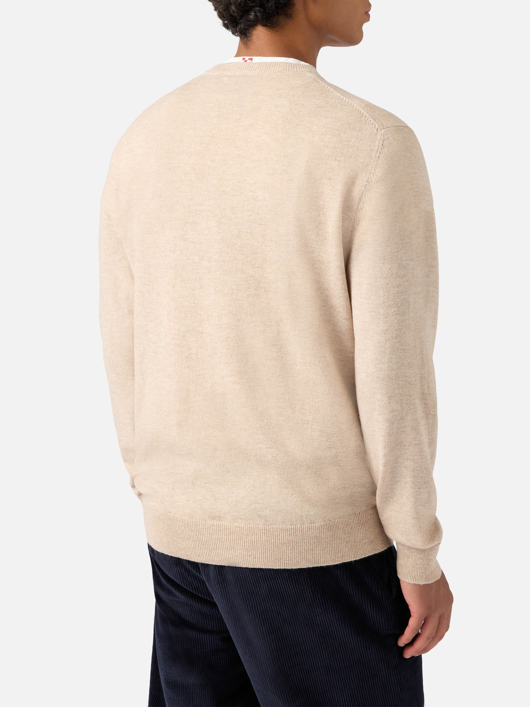 Crewneck Sweater Heron Light With Sto Na Bomba Embroidery Brown