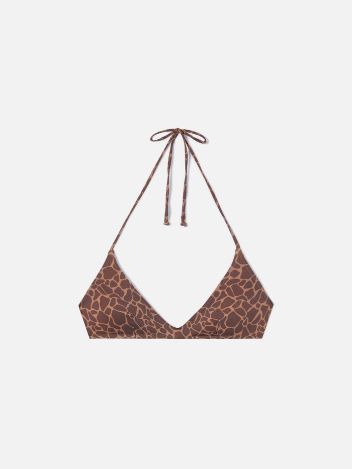 Hespera Bralette Bikini Top With Animal Print Brown