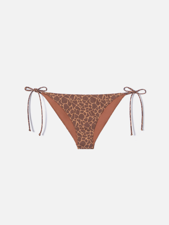 Virgo Classic Bikini Bottoms With Animal Print Brown Bottom