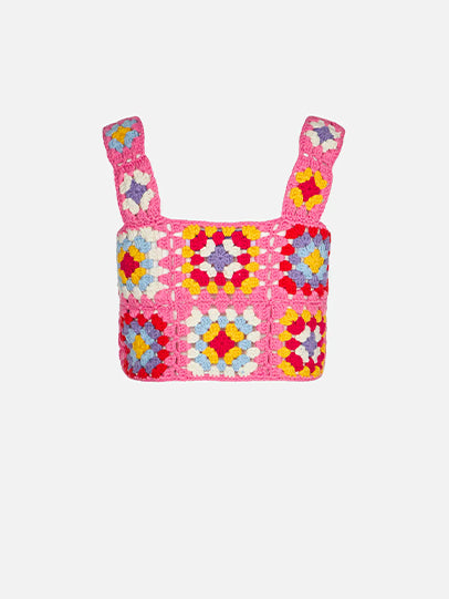 Girl Crochet Top Pink Top_apparel