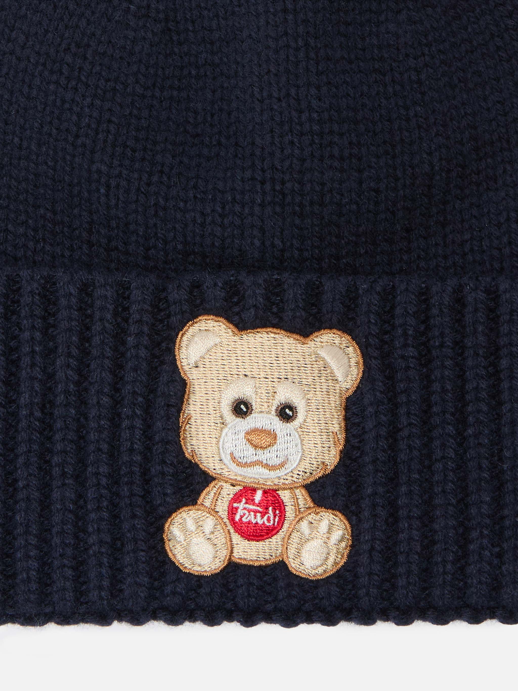 Holden Cashmere-Blend Beanie Blue With Trudi Bear Embroidery | Special Edition Hat