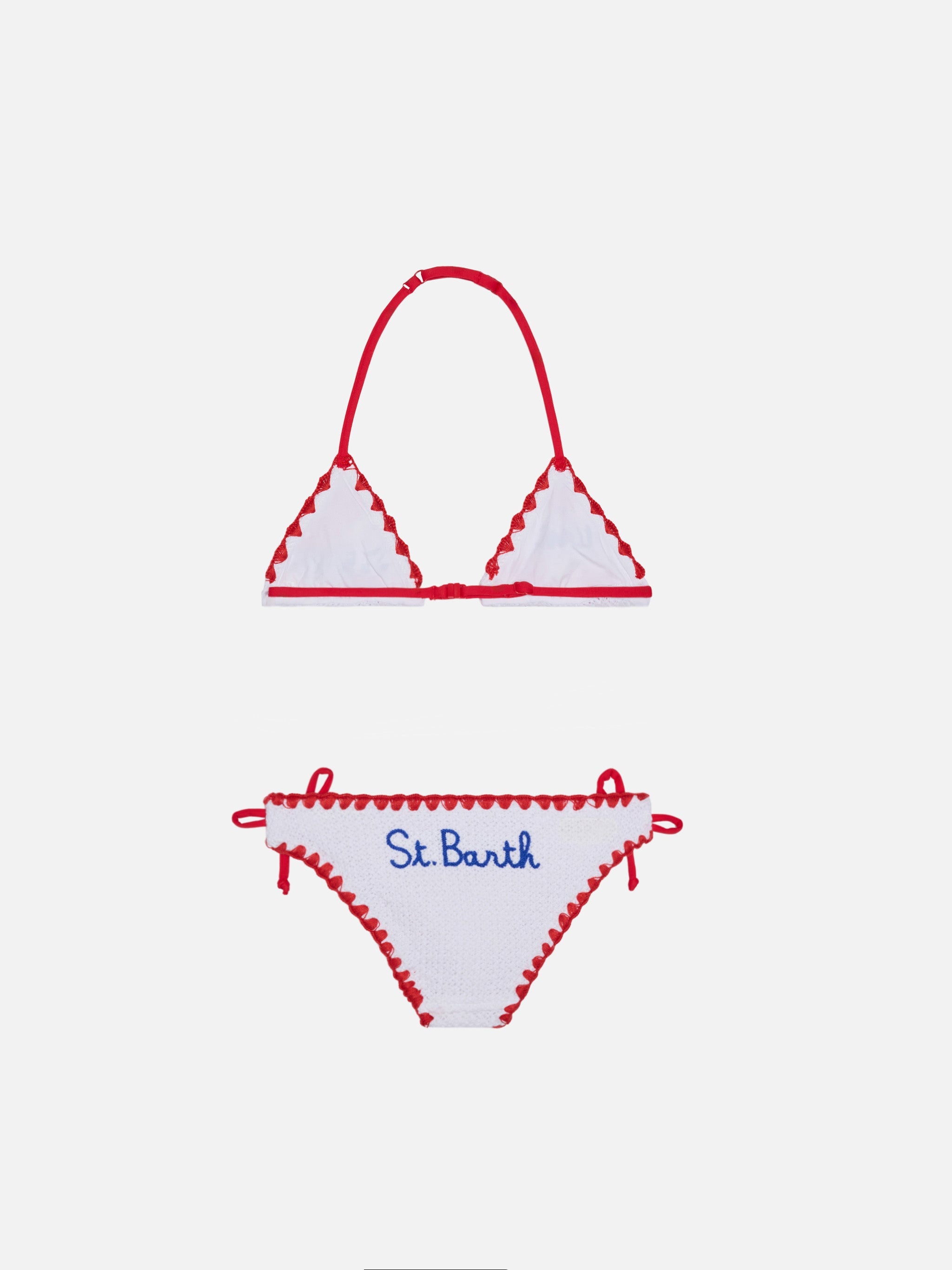 Girl Bikini With Hearts White