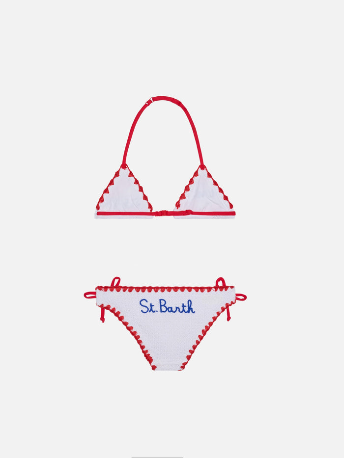 Girl Bikini With Hearts White