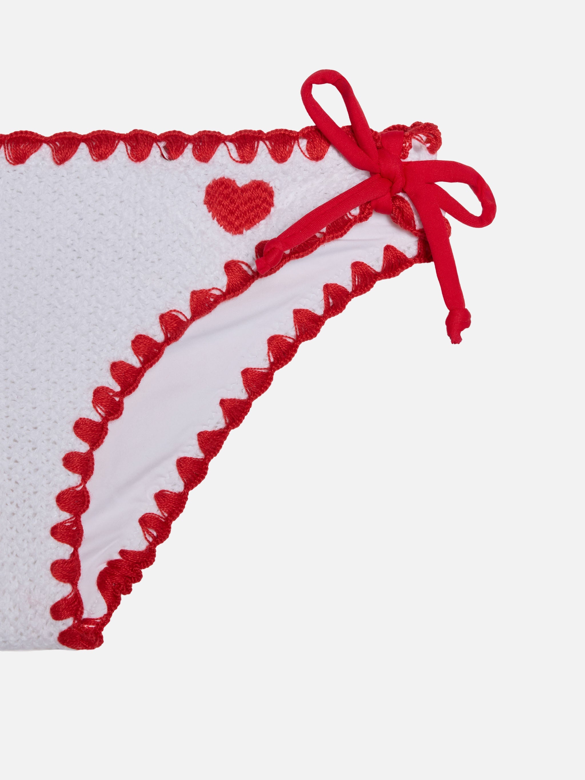 Girl Bikini With Hearts White
