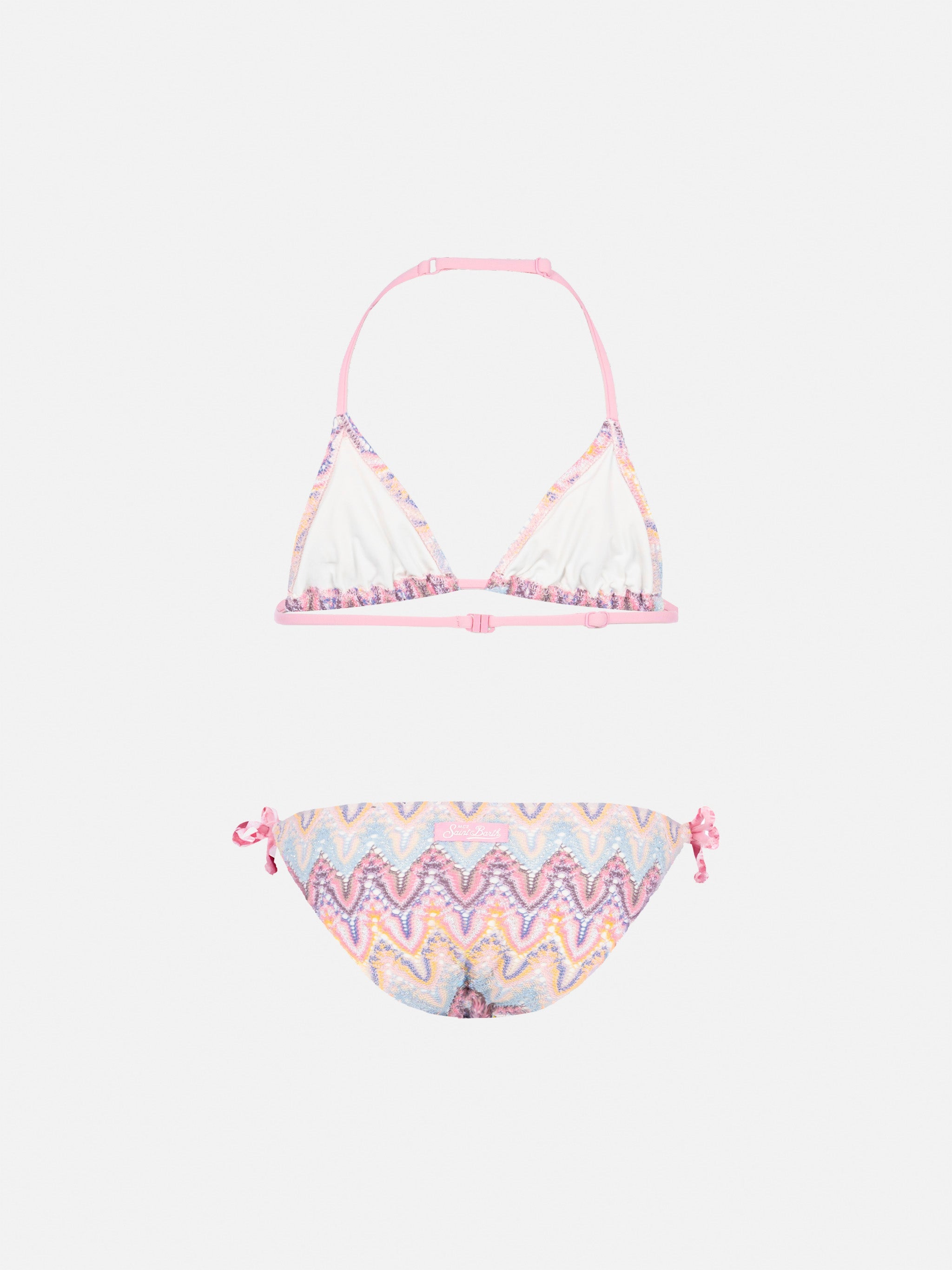 Holly Classic Triangle Bikini Raschel Fabric Pink
