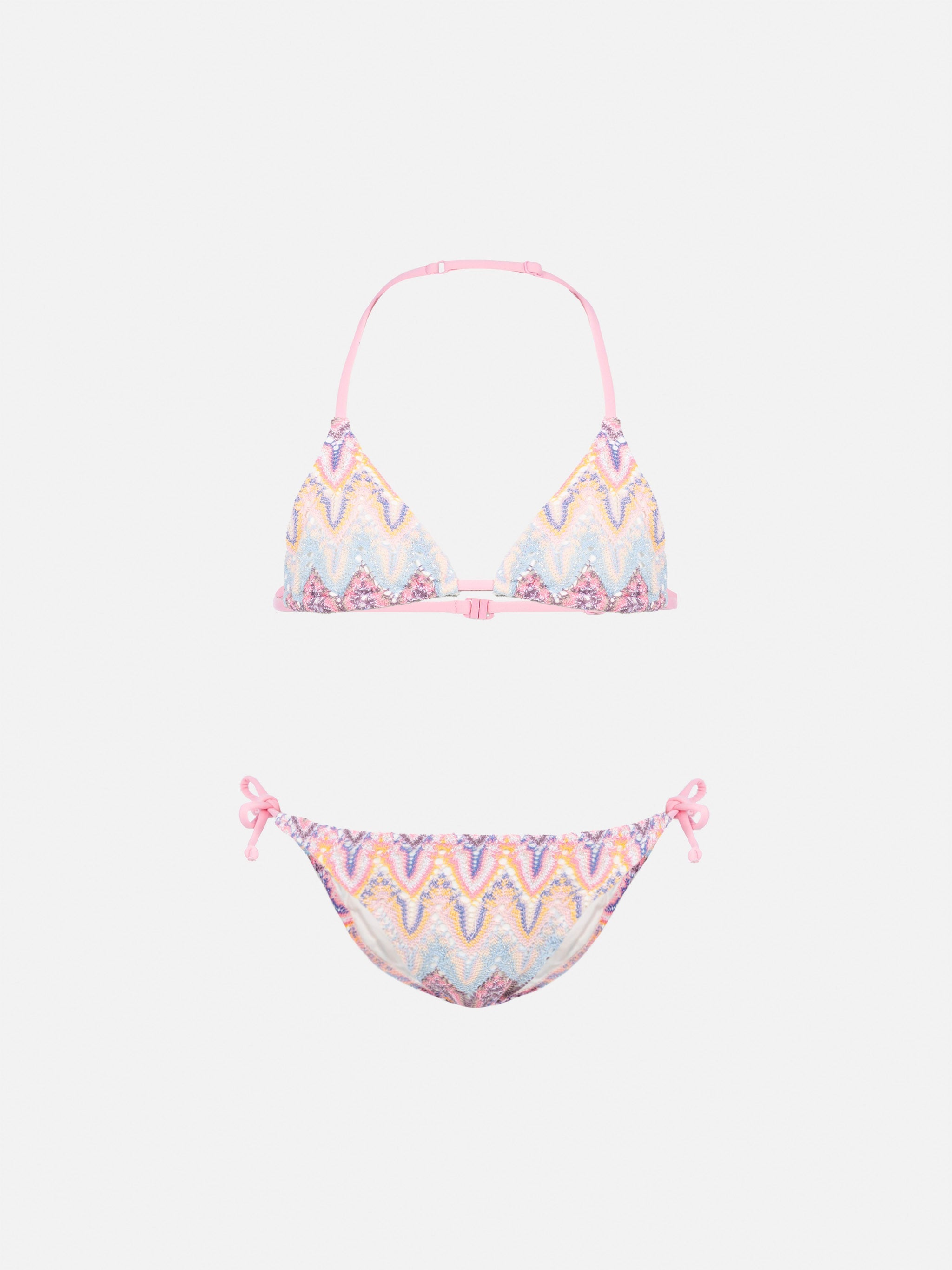 Holly Classic Triangle Bikini Raschel Fabric Pink