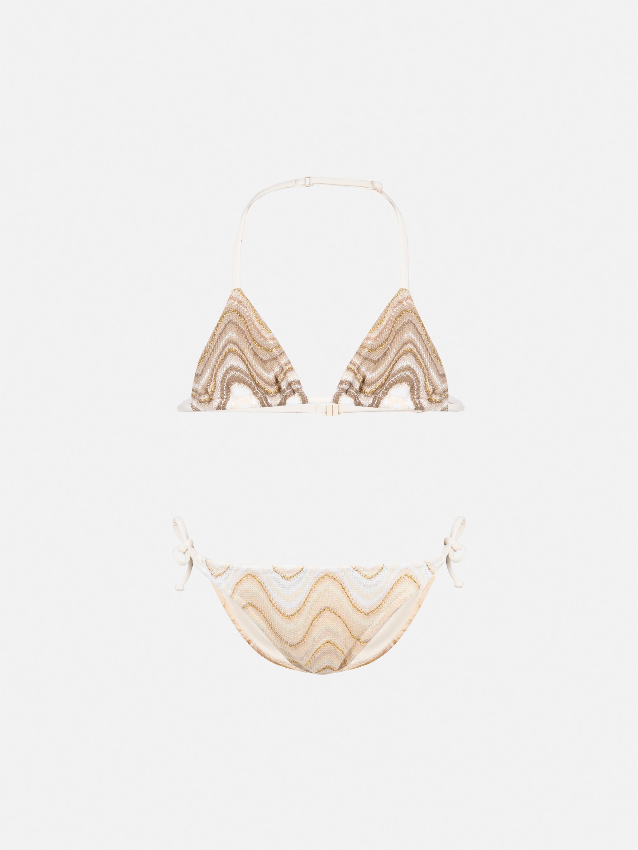 Holly Classic Triangle Bikini Raschel Fabric Beige