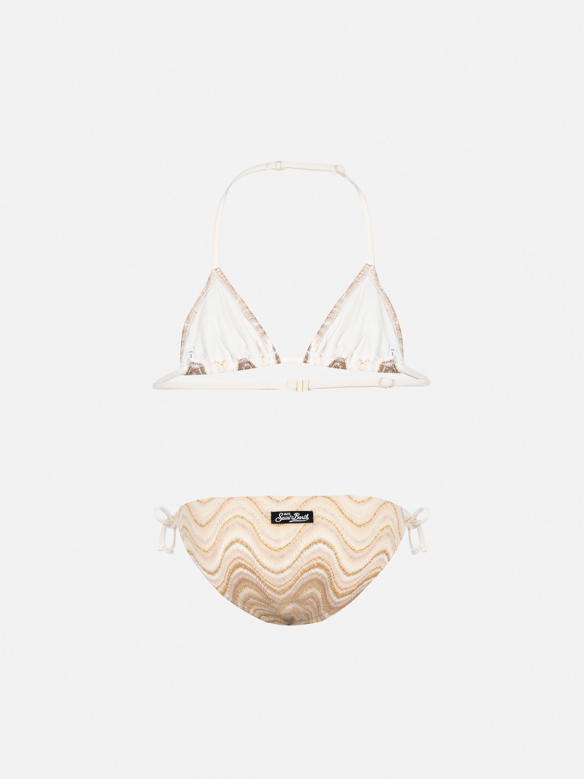 Holly Classic Triangle Bikini Raschel Fabric Beige