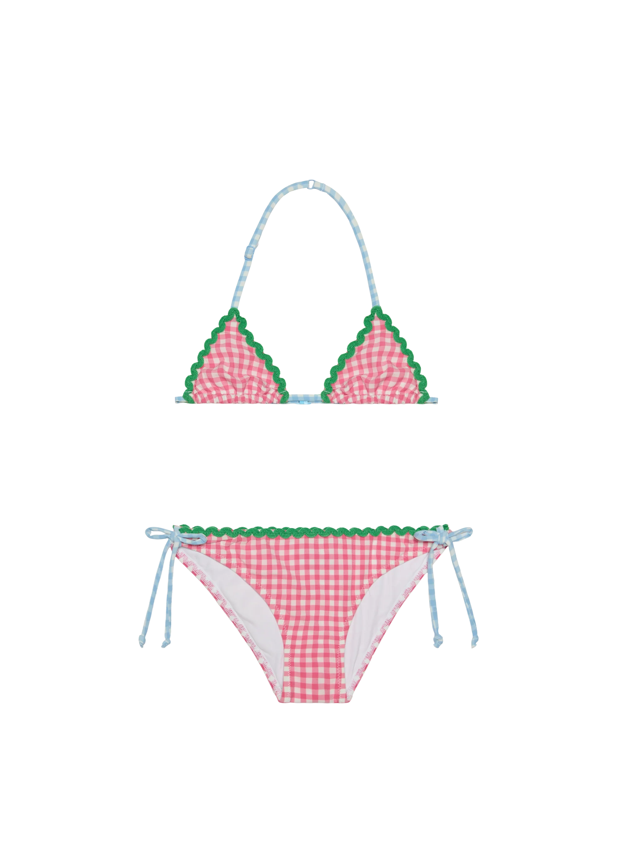 Girl Bikini With Wave Trim Pink