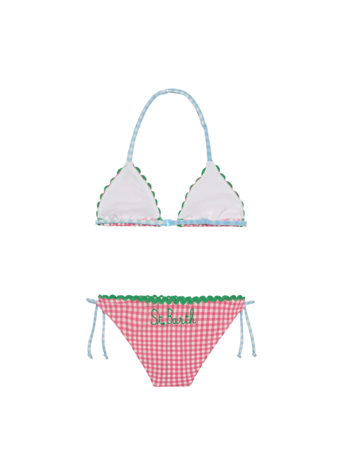 Girl Bikini With Wave Trim Pink