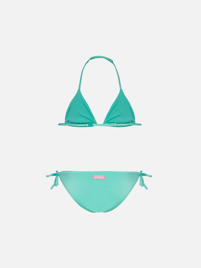 Holly Water Green Classic Triangle Bikini With Rhinestones __single__