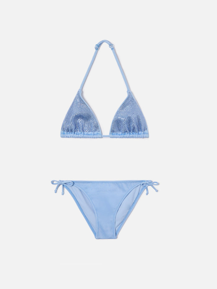Holly Light Blue Glossy Finish Bikini And Strass Details __single__