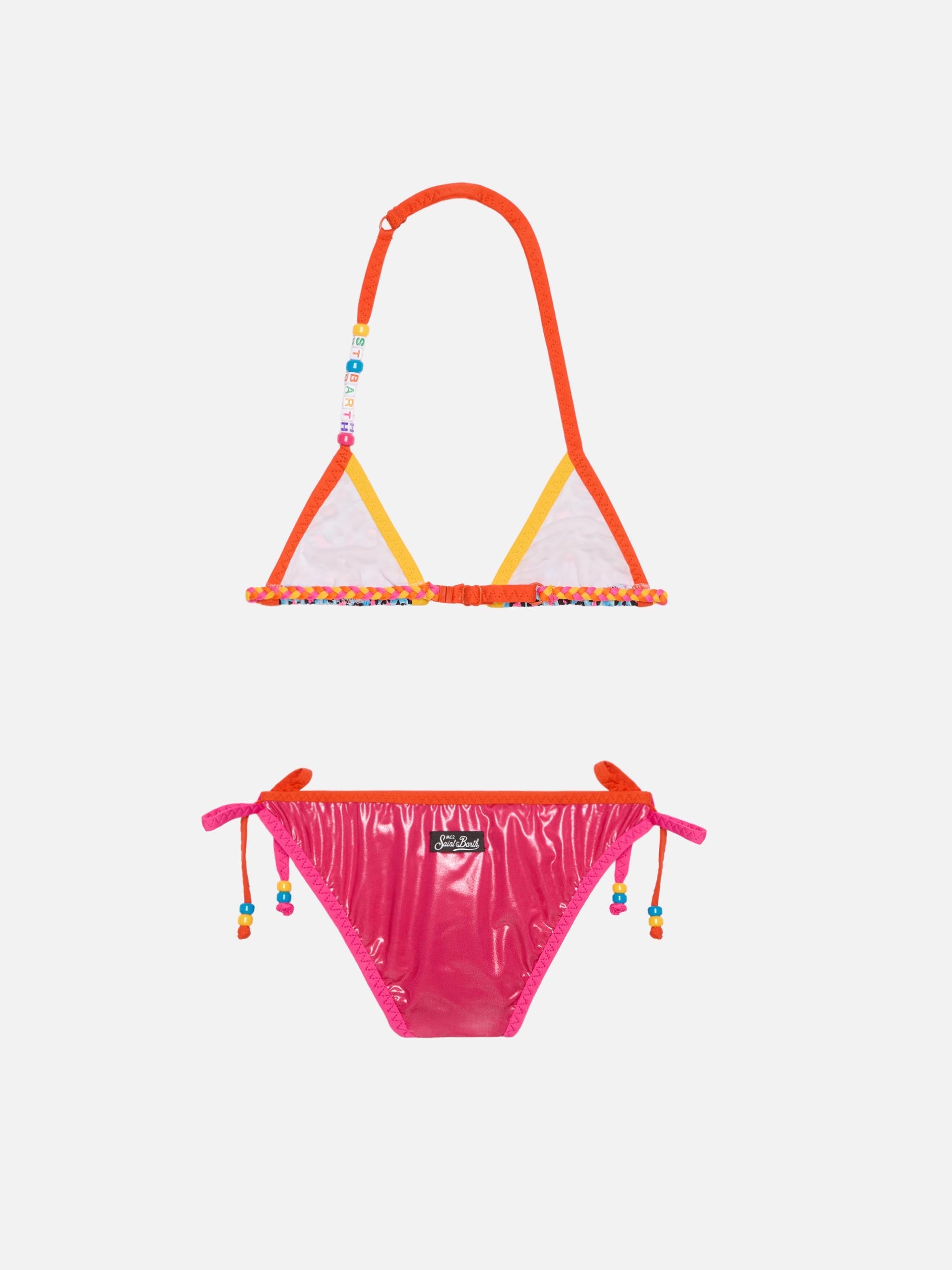 Girl Triangle Bikini With Leopard Print Blue