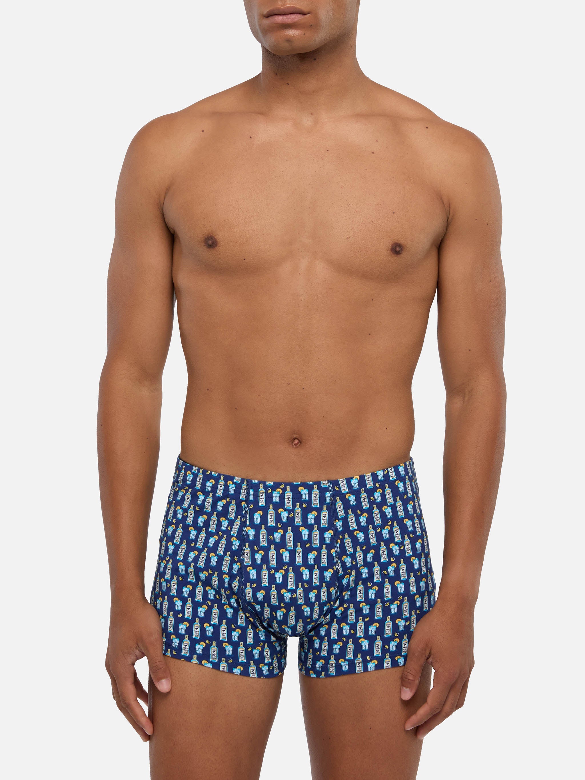Man Underwear Boxer Gin Tonic Print Blue