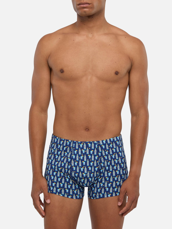 Man Underwear Boxer Gin Tonic Print Blue