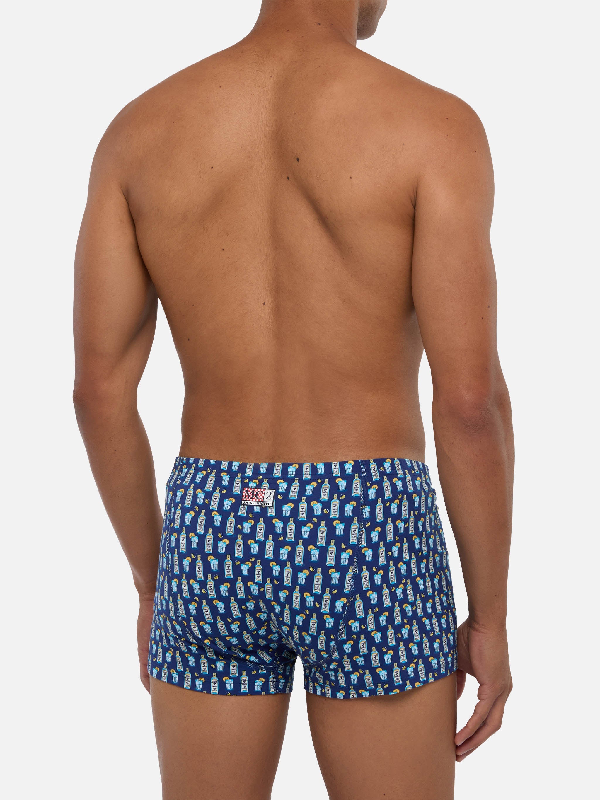 Man Underwear Boxer Gin Tonic Print Blue
