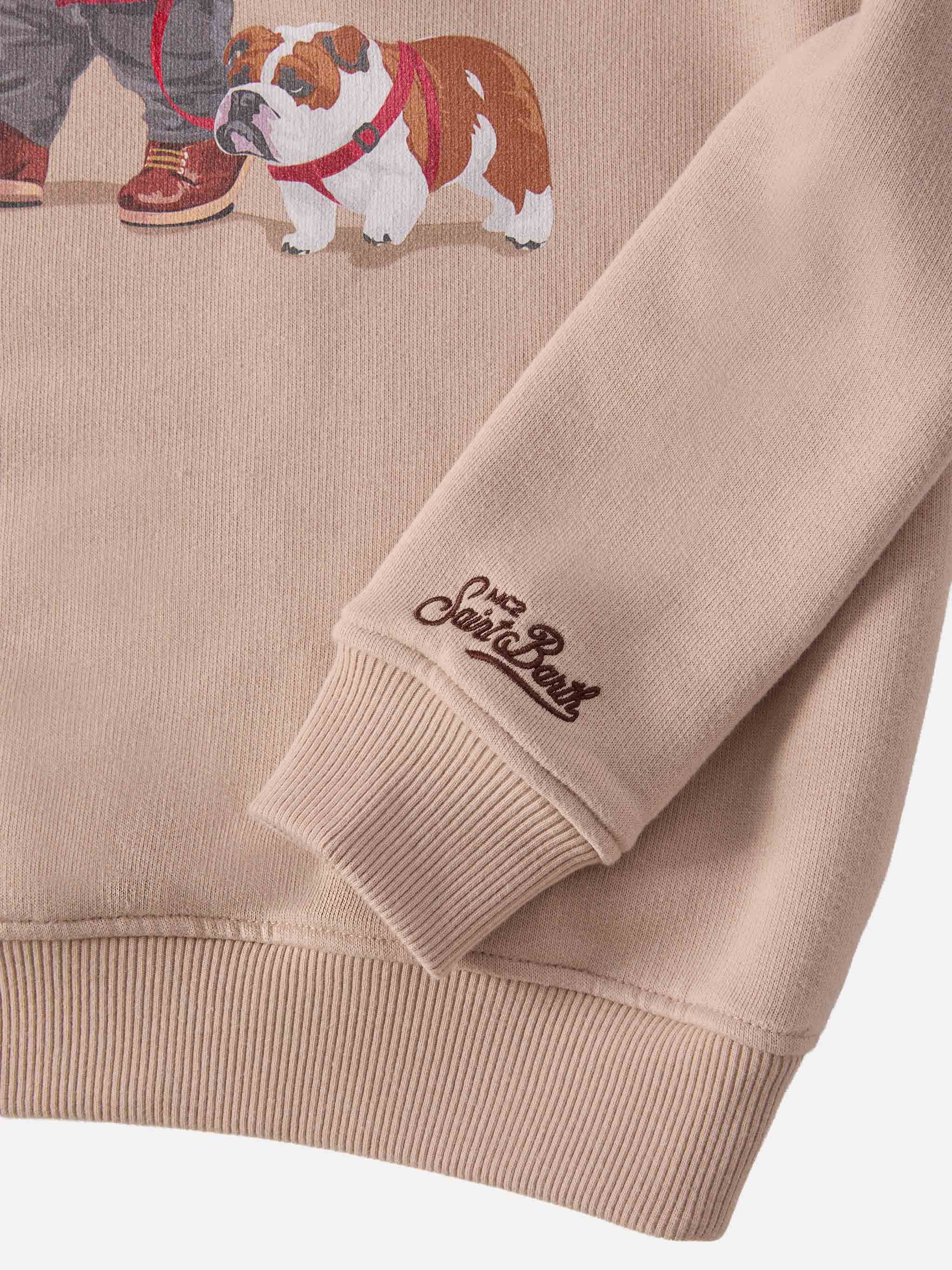 Hutton Crewneck Sweatshirt With Bear Print Brown