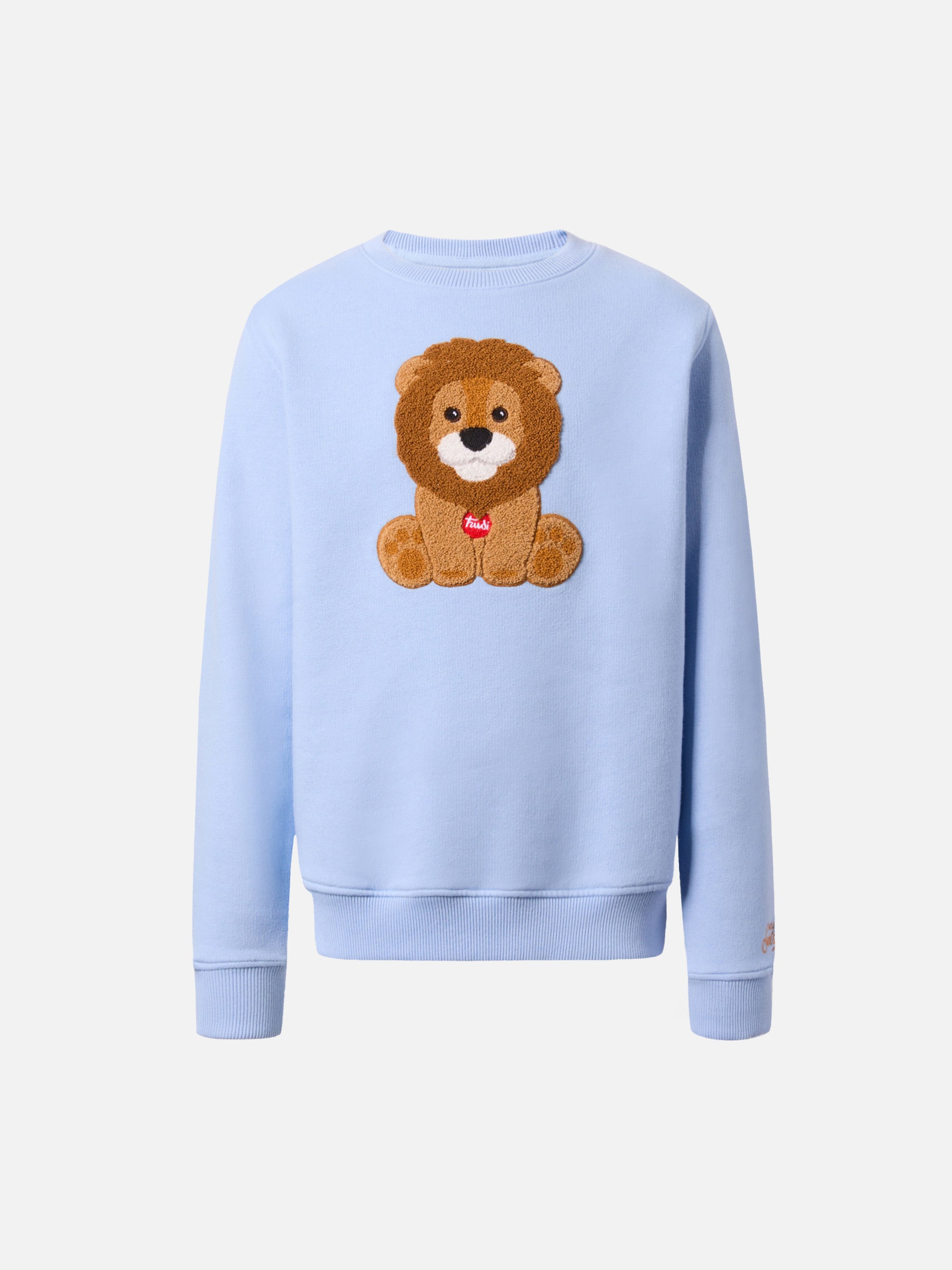 Hutton Crewneck Sweatshirt With Trudi Lion Terry Patch | Special Edition Blue
