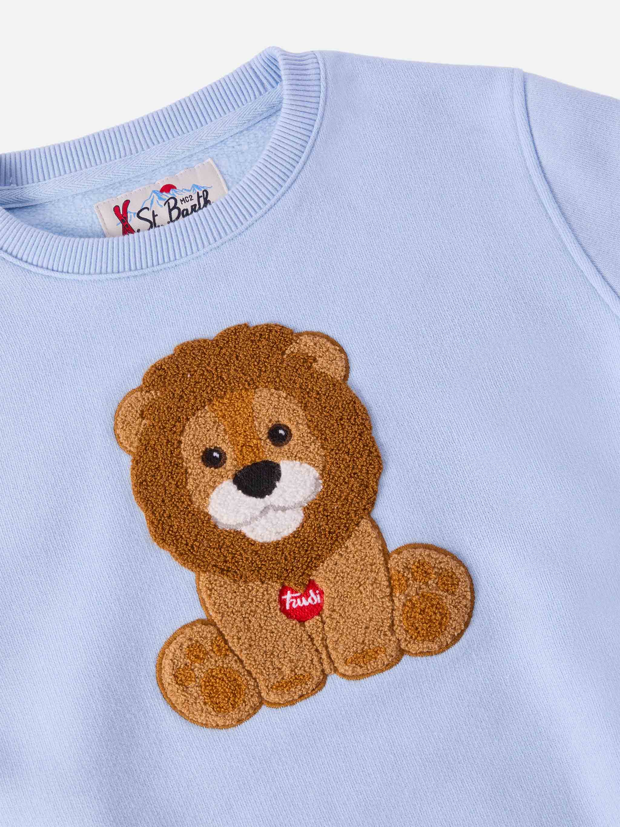 Hutton Crewneck Sweatshirt With Trudi Lion Terry Patch | Special Edition Blue