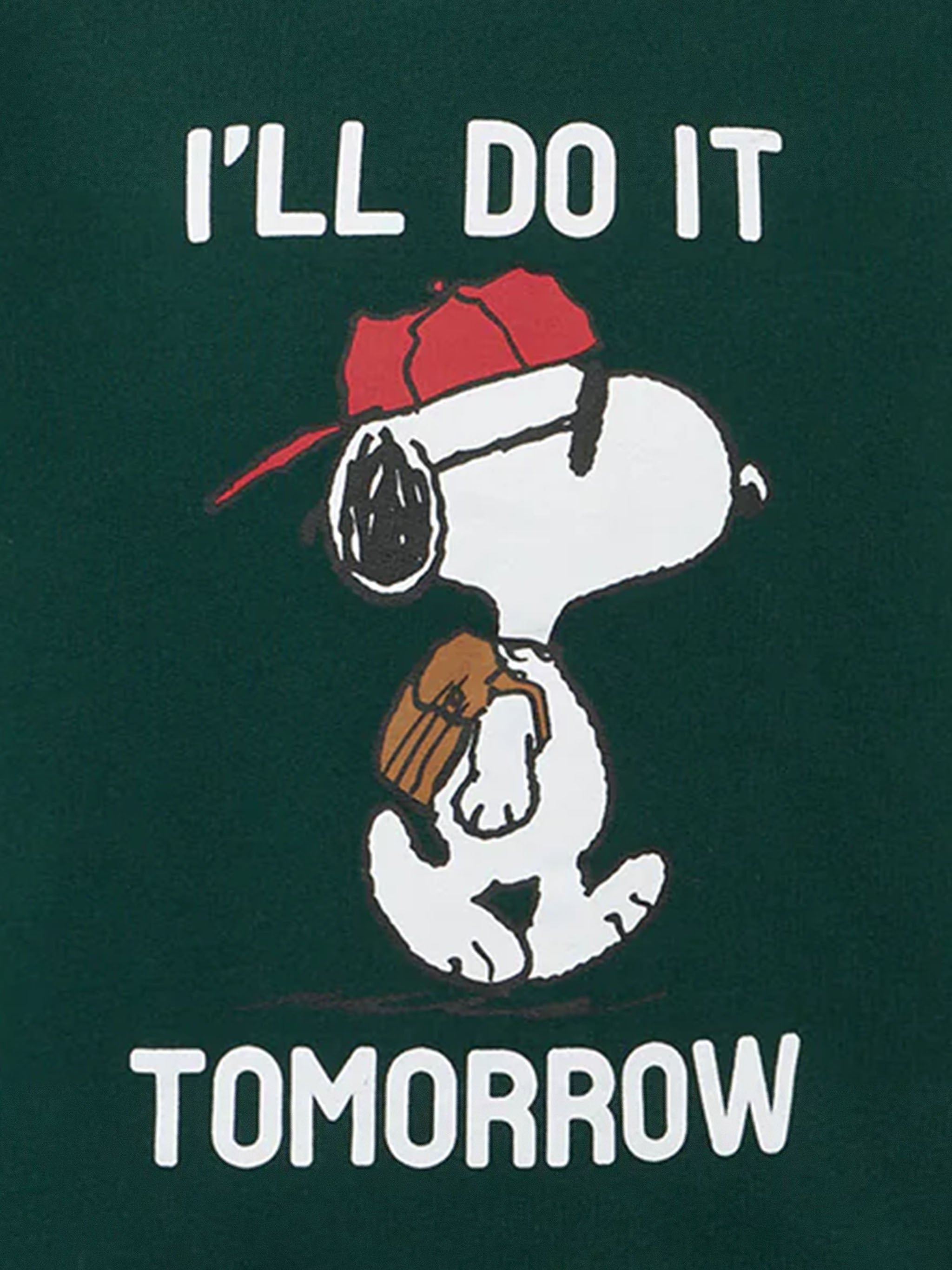 Boy Crewneck Green Sweatshirt With Snoopy Print | Peanuts™ Special Edition