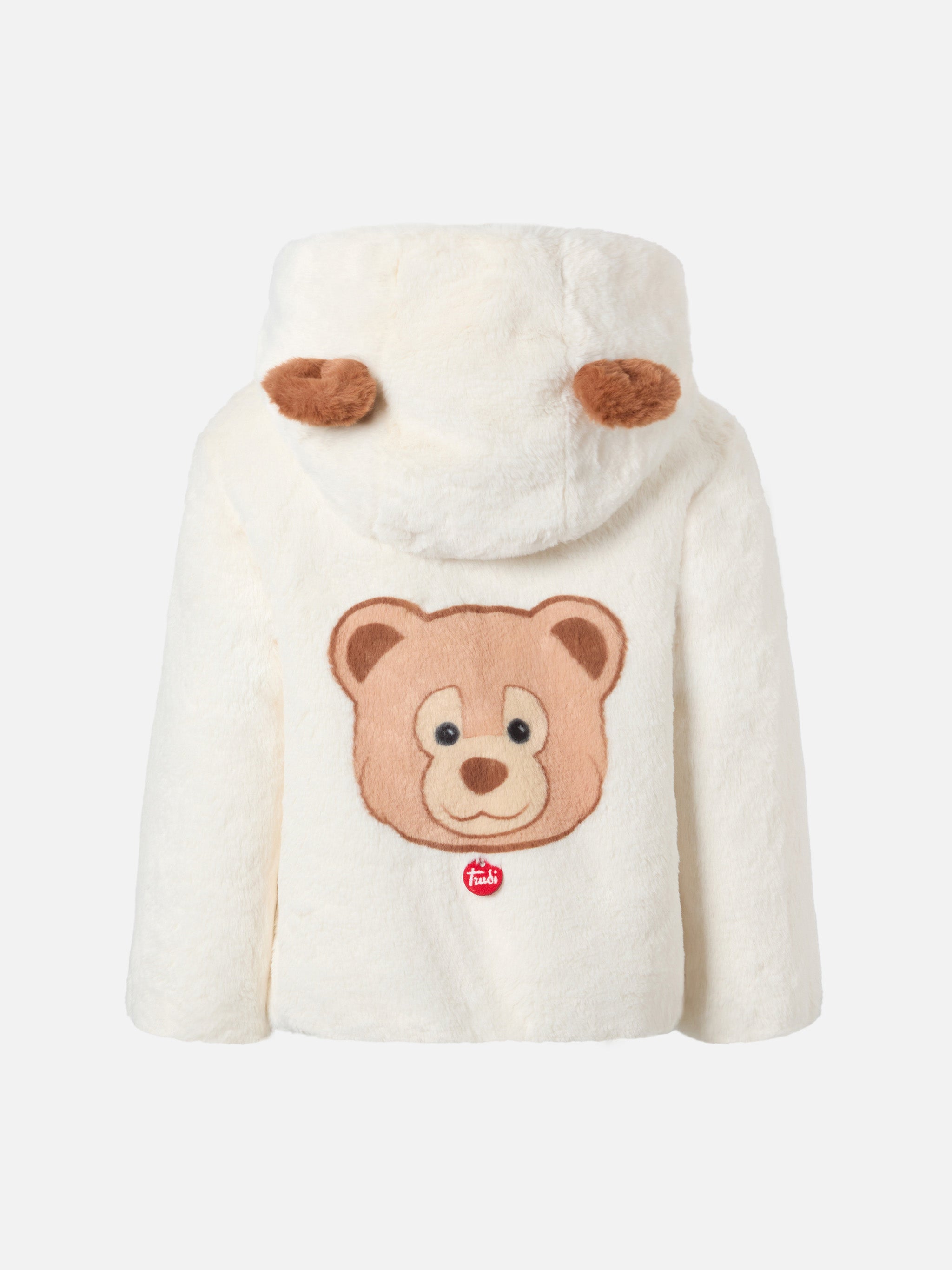 Faux-Fur Jacket With Hood, Ears And Trudi Charm White