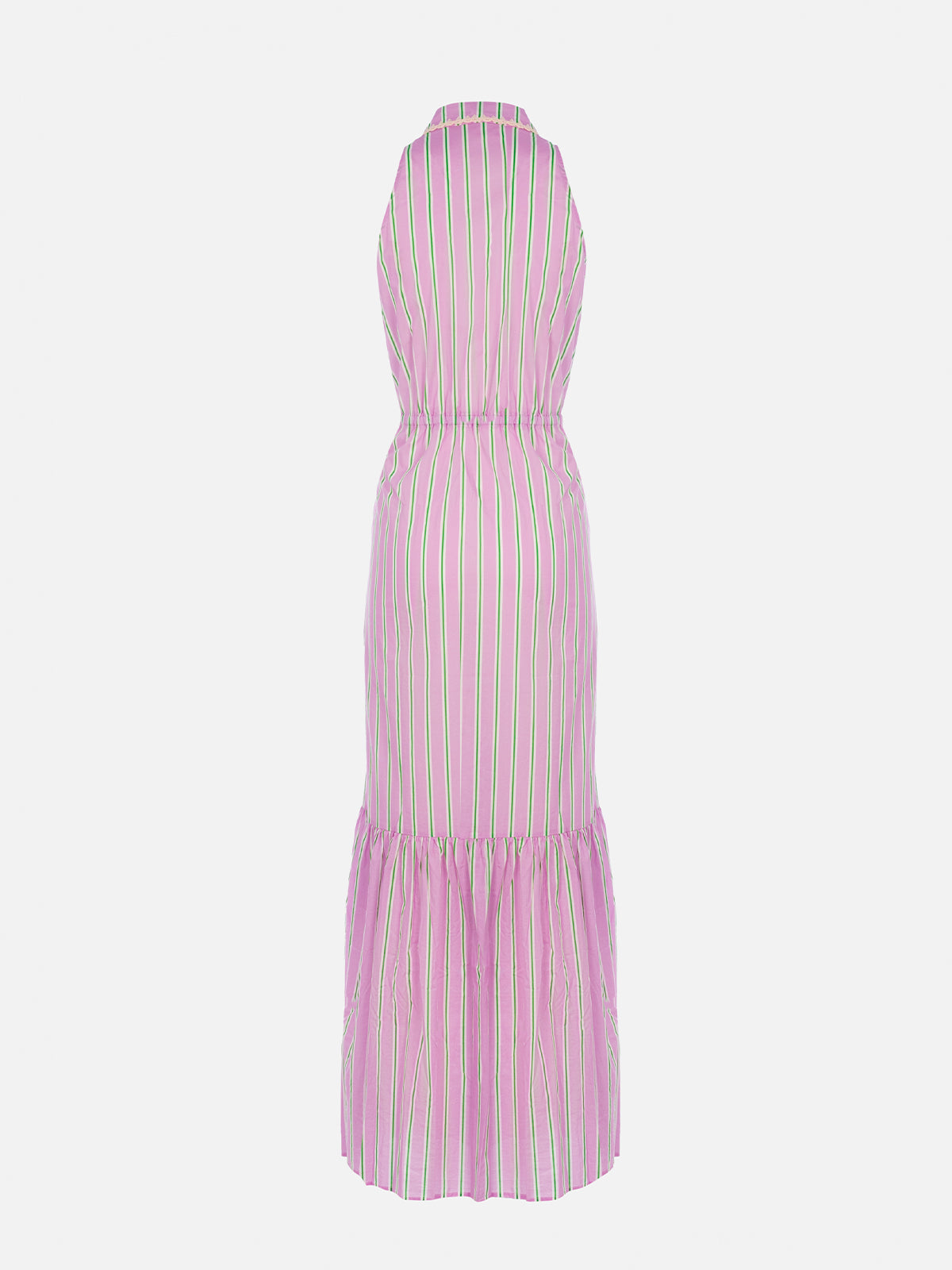 Ida Lilac And Orange Striped Long Dress Pink