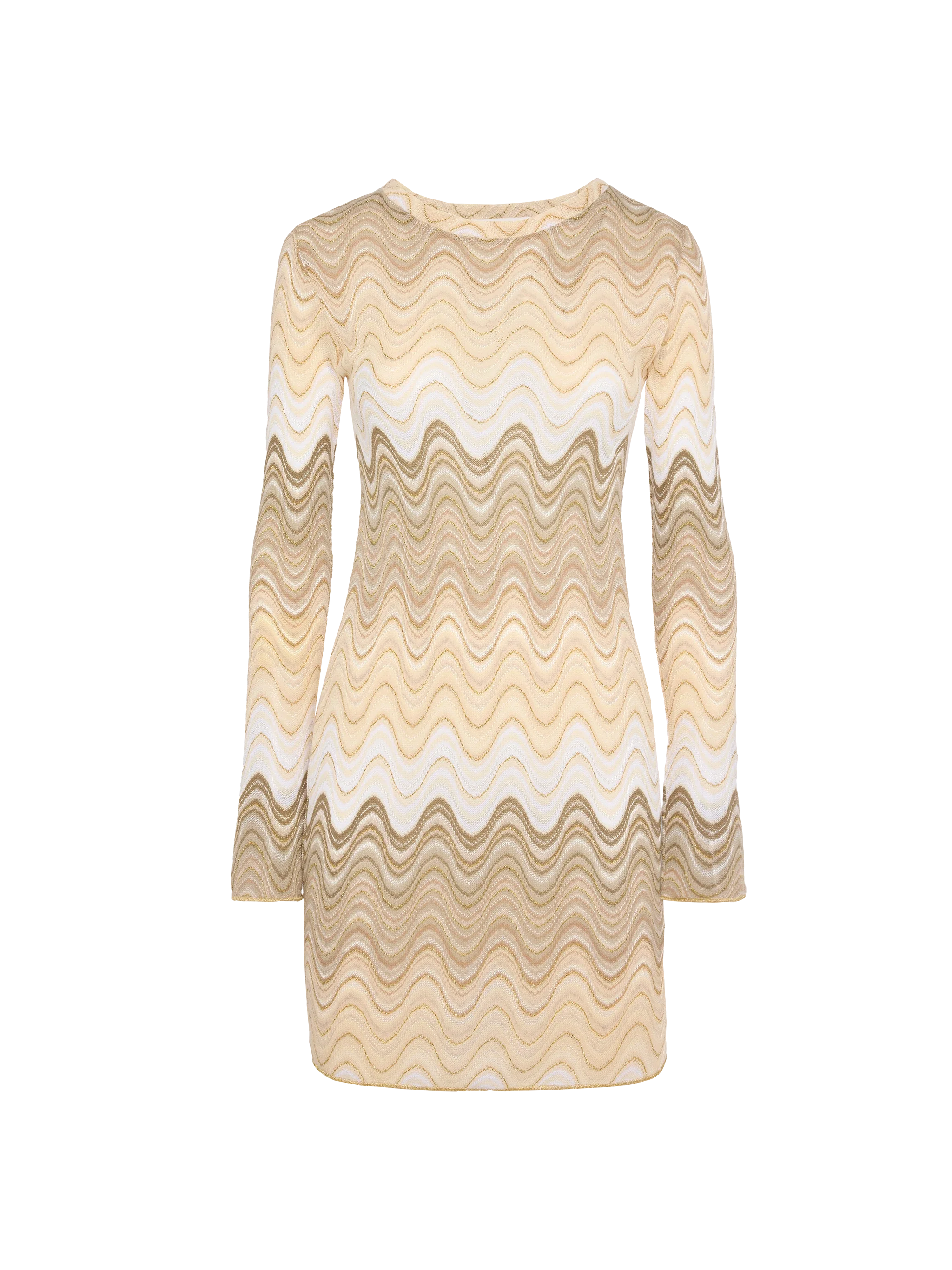 Imany Raschel Mini Dress Gold Hues Beige