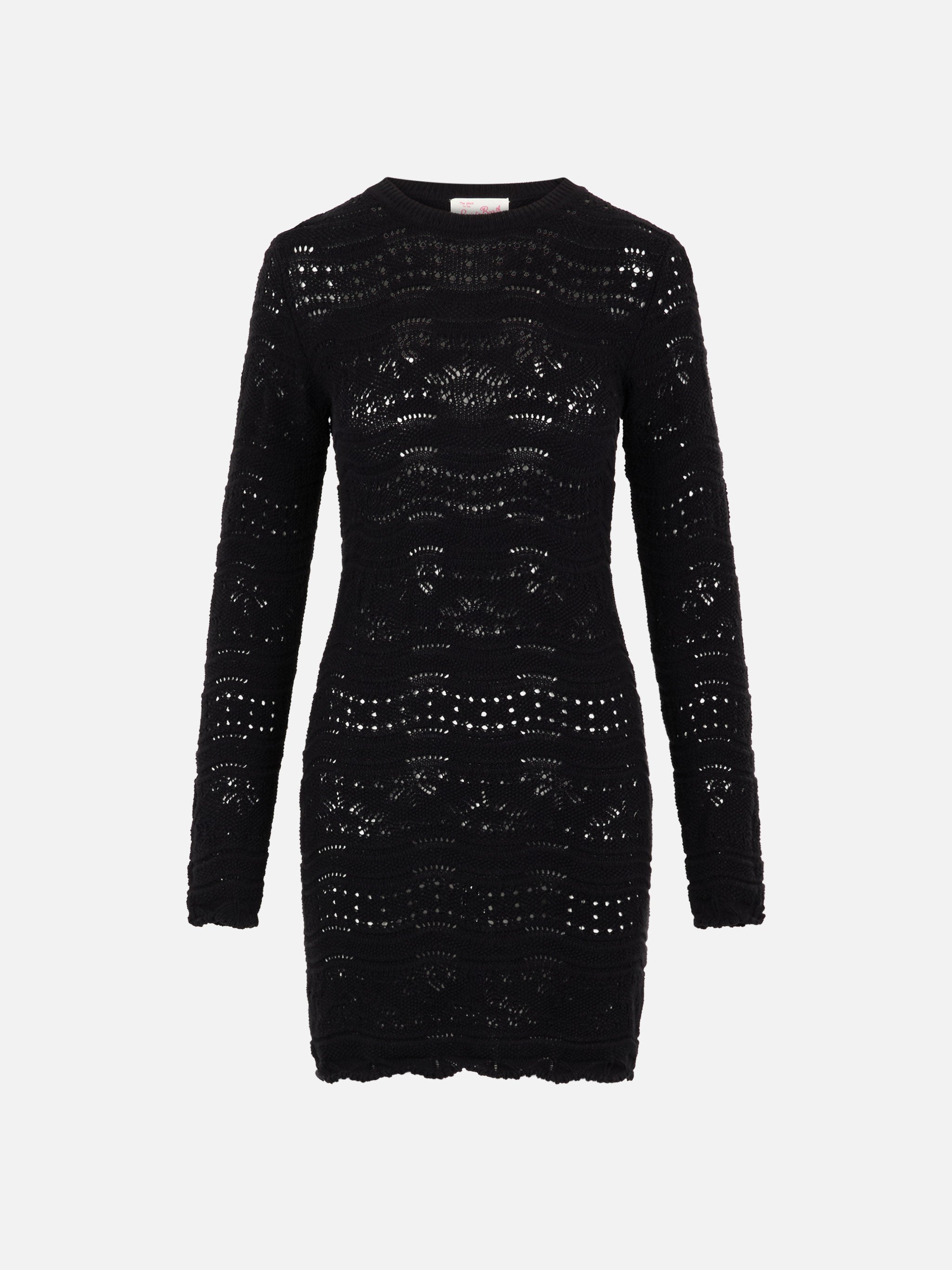 Imany Cotton Knit Mini Dress Black