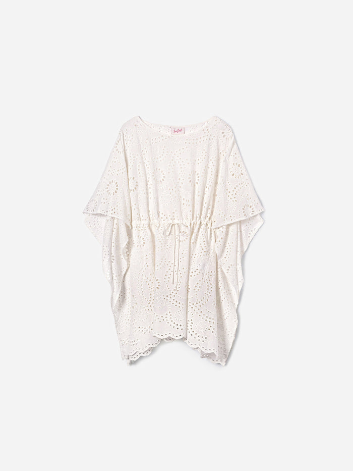 Iria Short Kaftan White Sangallo Textile Sarong