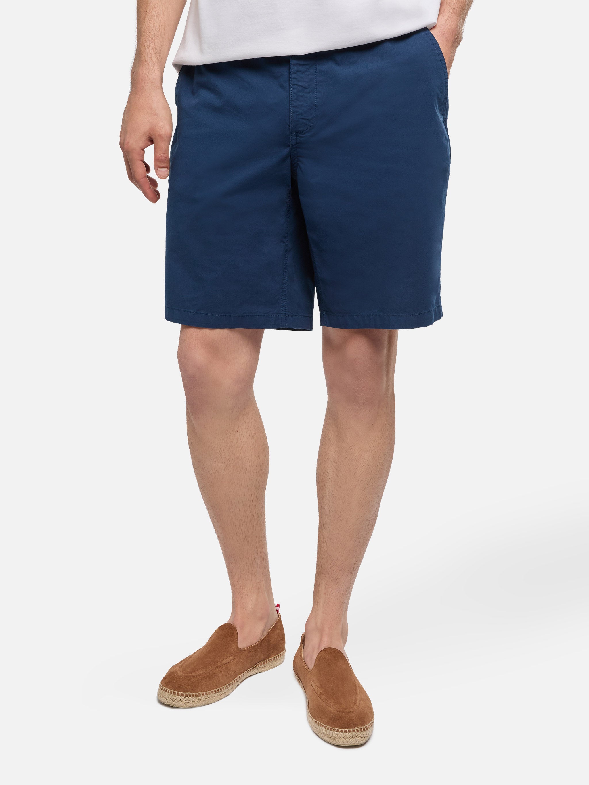 Navy Blue Cotton Bermuda Shorts Ischia Pant