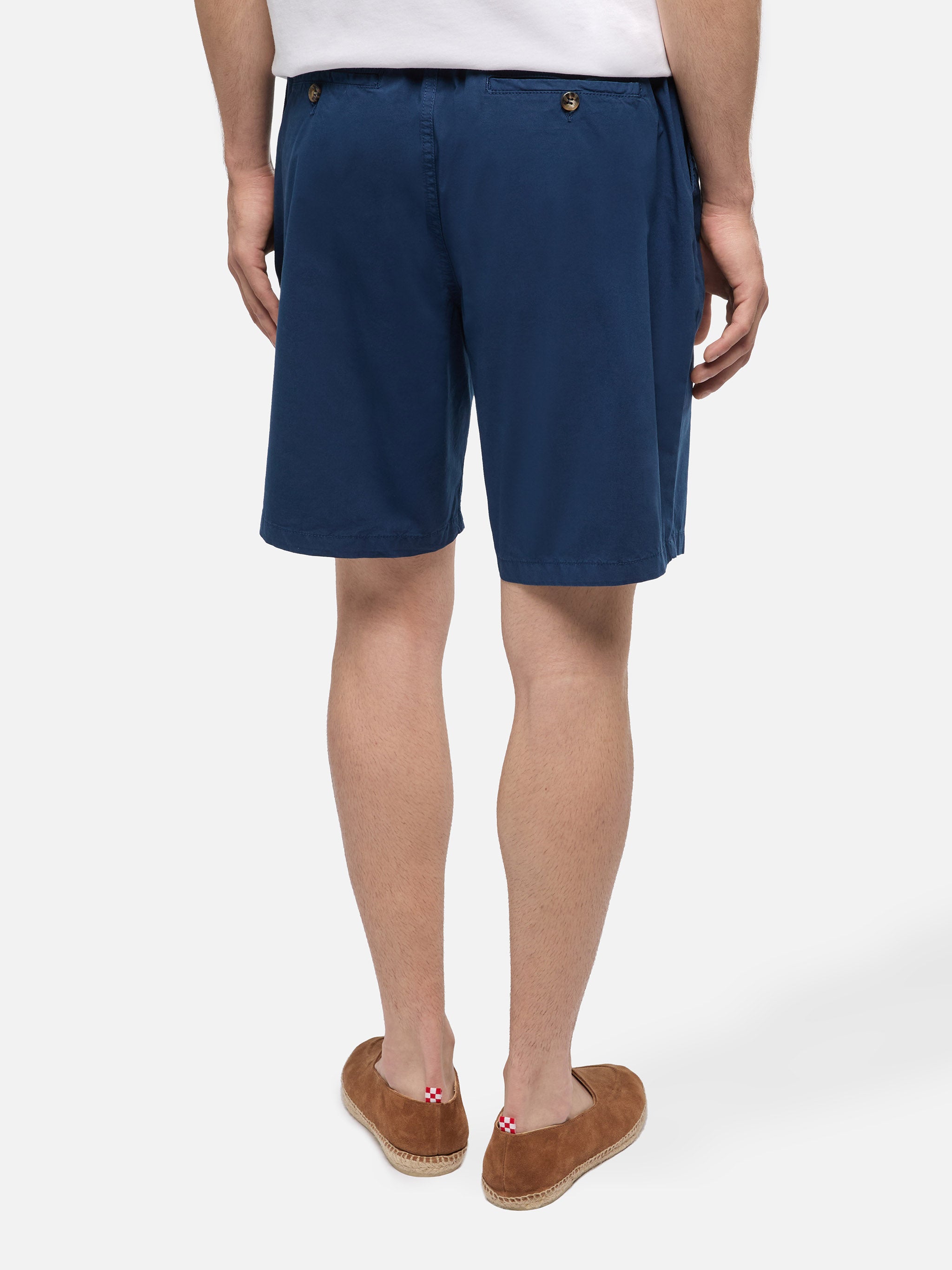 Navy Blue Cotton Bermuda Shorts Ischia Pant