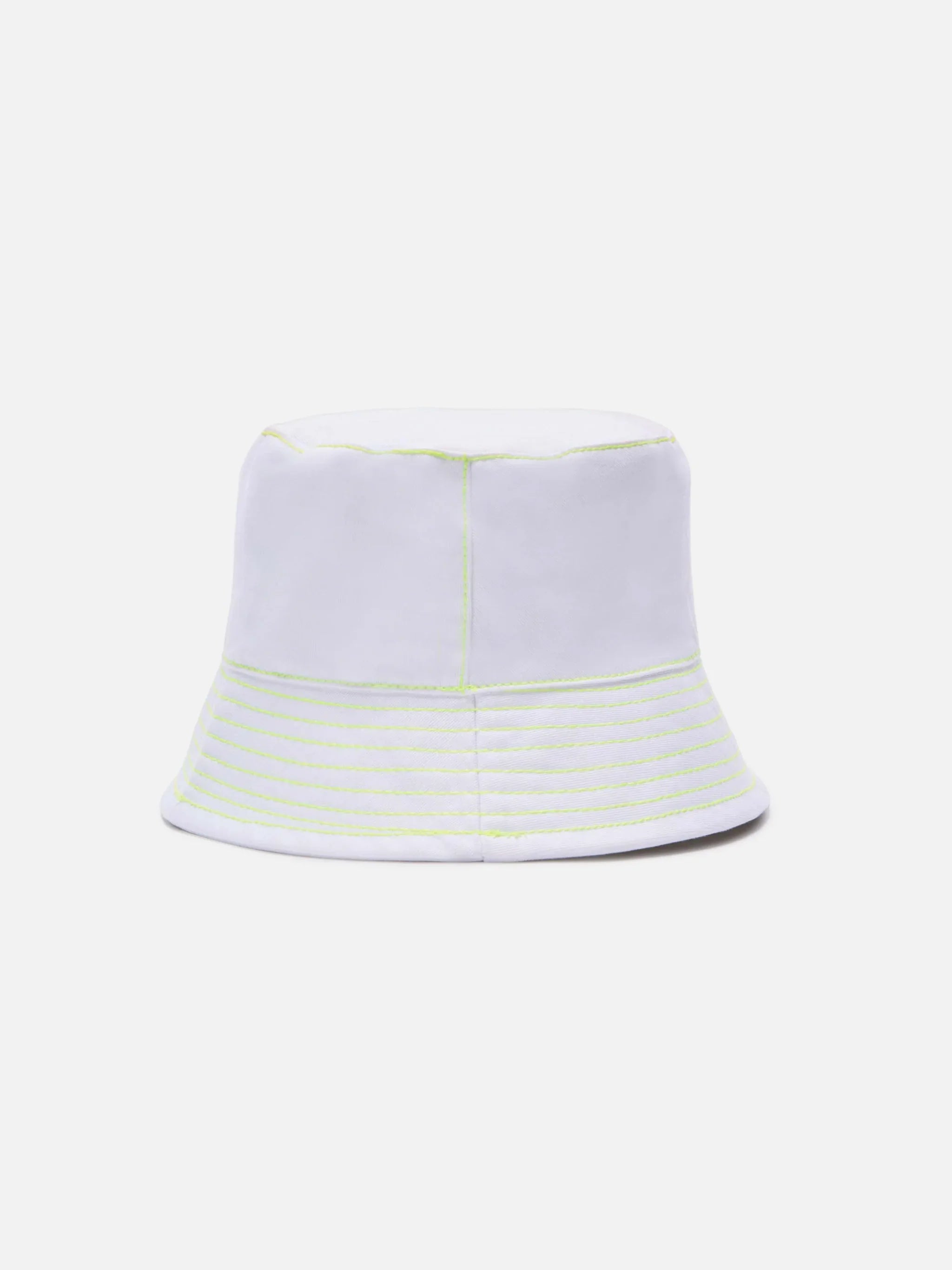 Cotton Bucket Hat With Front Embroidery White