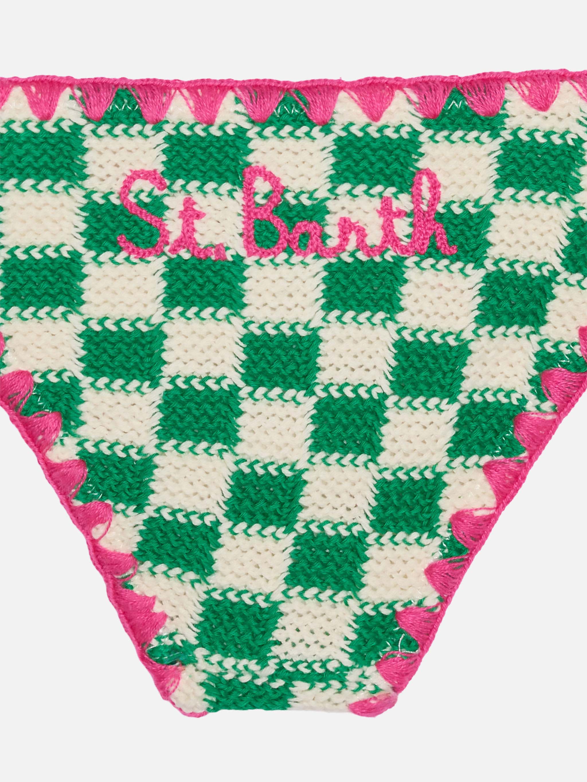 Girl Bralette Bikini With Embroidery Green