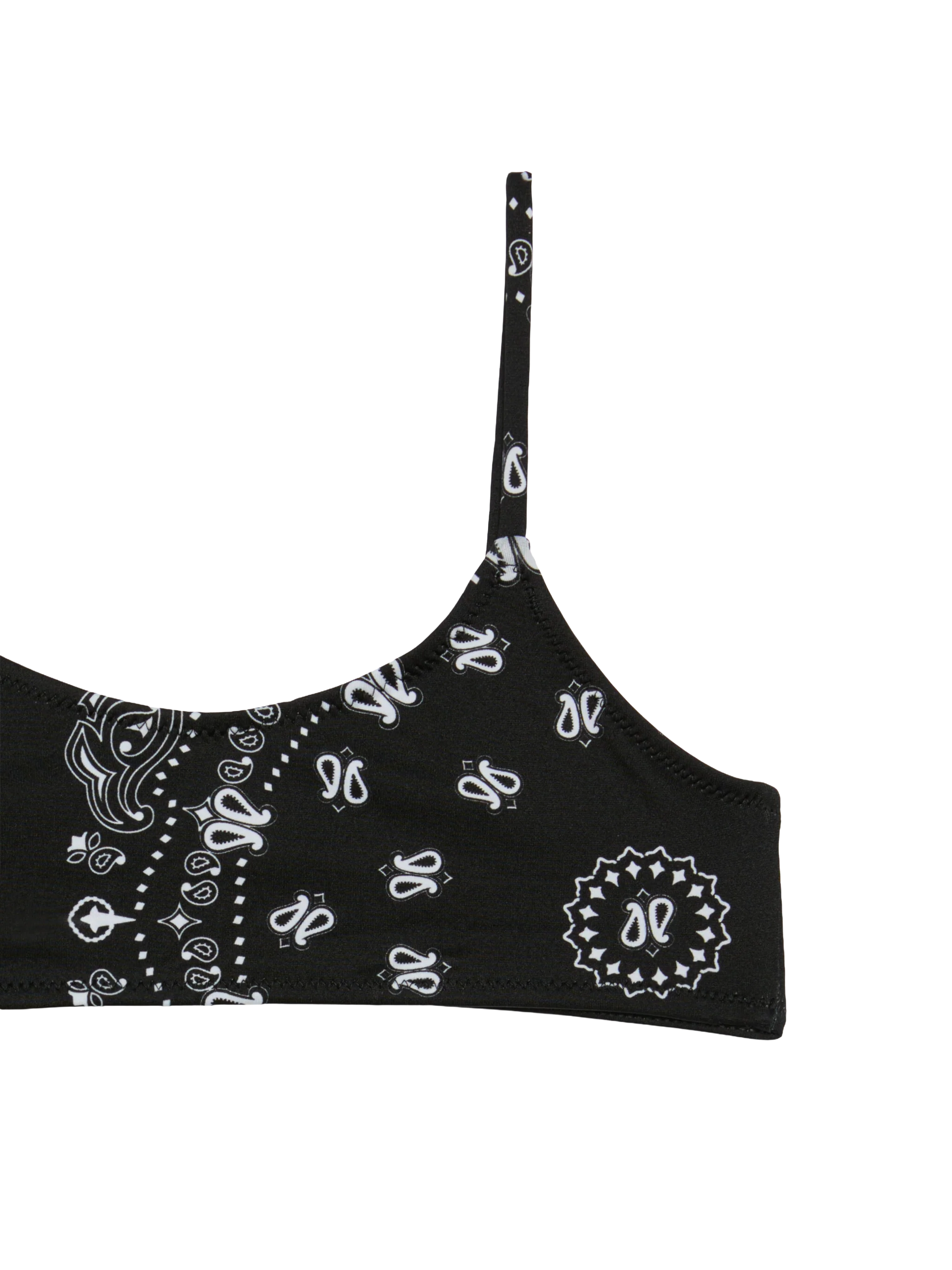Girl Bralette Bikini With Bandanna Print Black