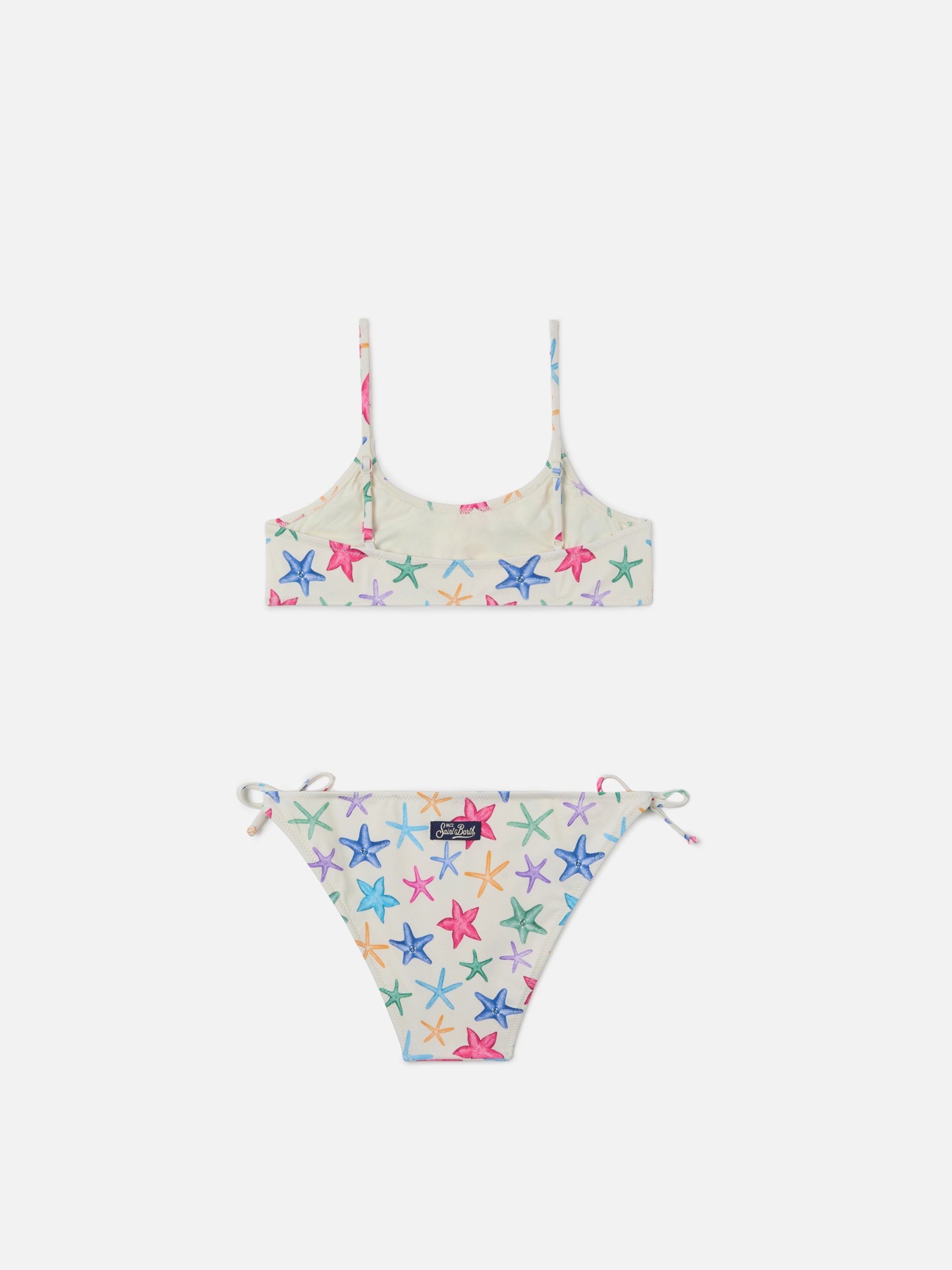 Jaiden Cream Bikini With Multicolor Starfish Print White