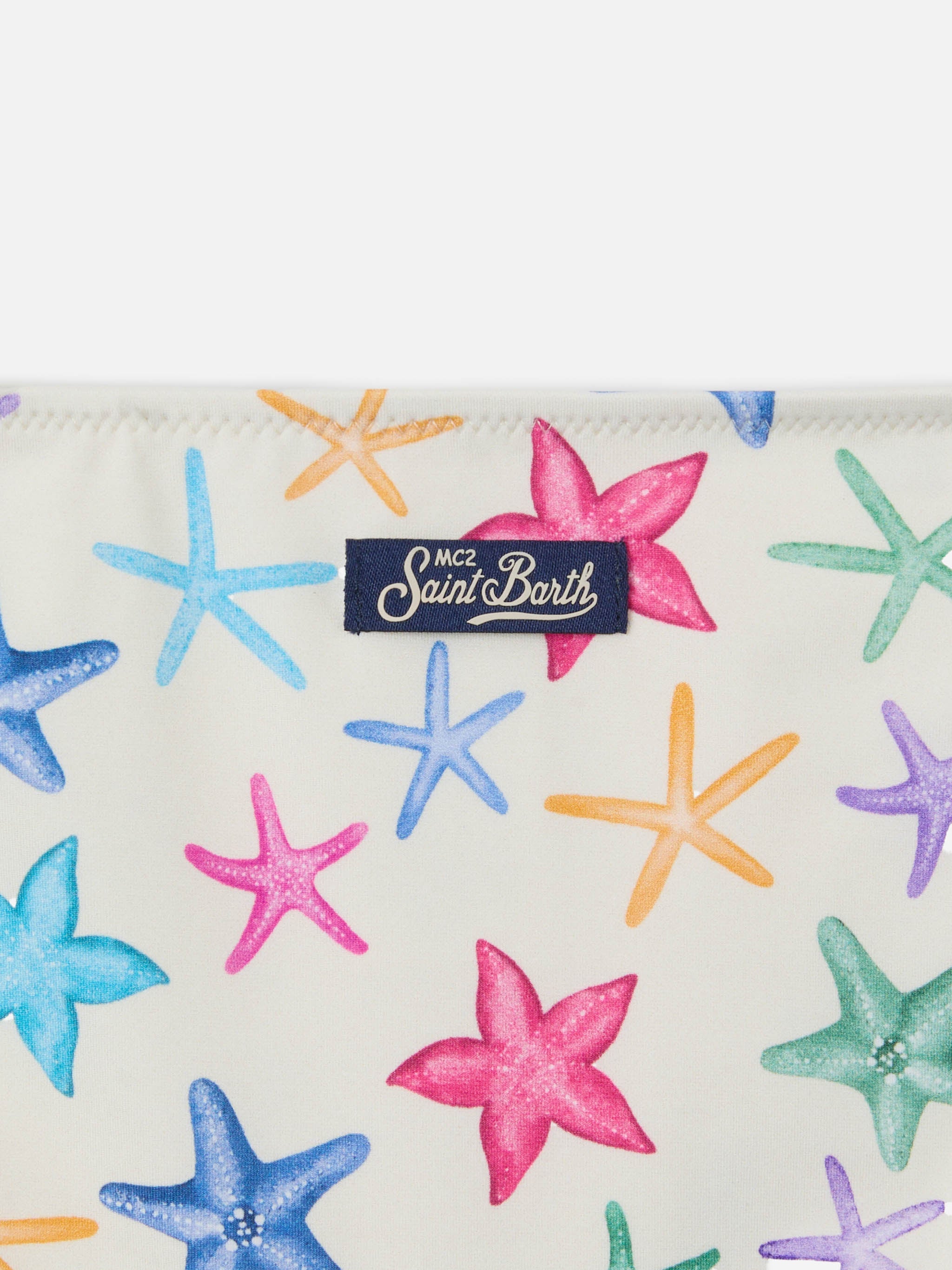 Jaiden Cream Bikini With Multicolor Starfish Print White
