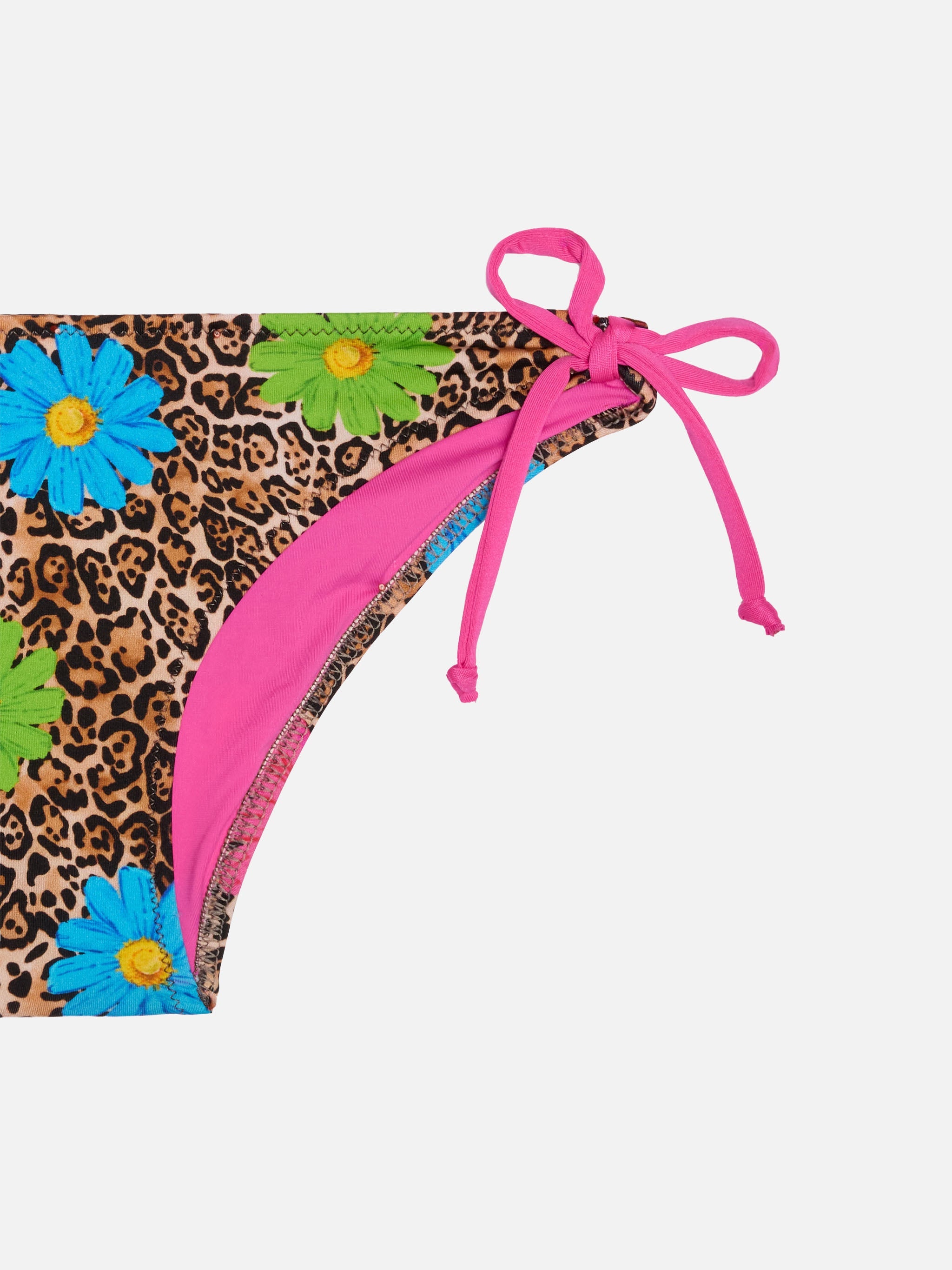 Girl Bralette Bikini With Leopard Print Brown