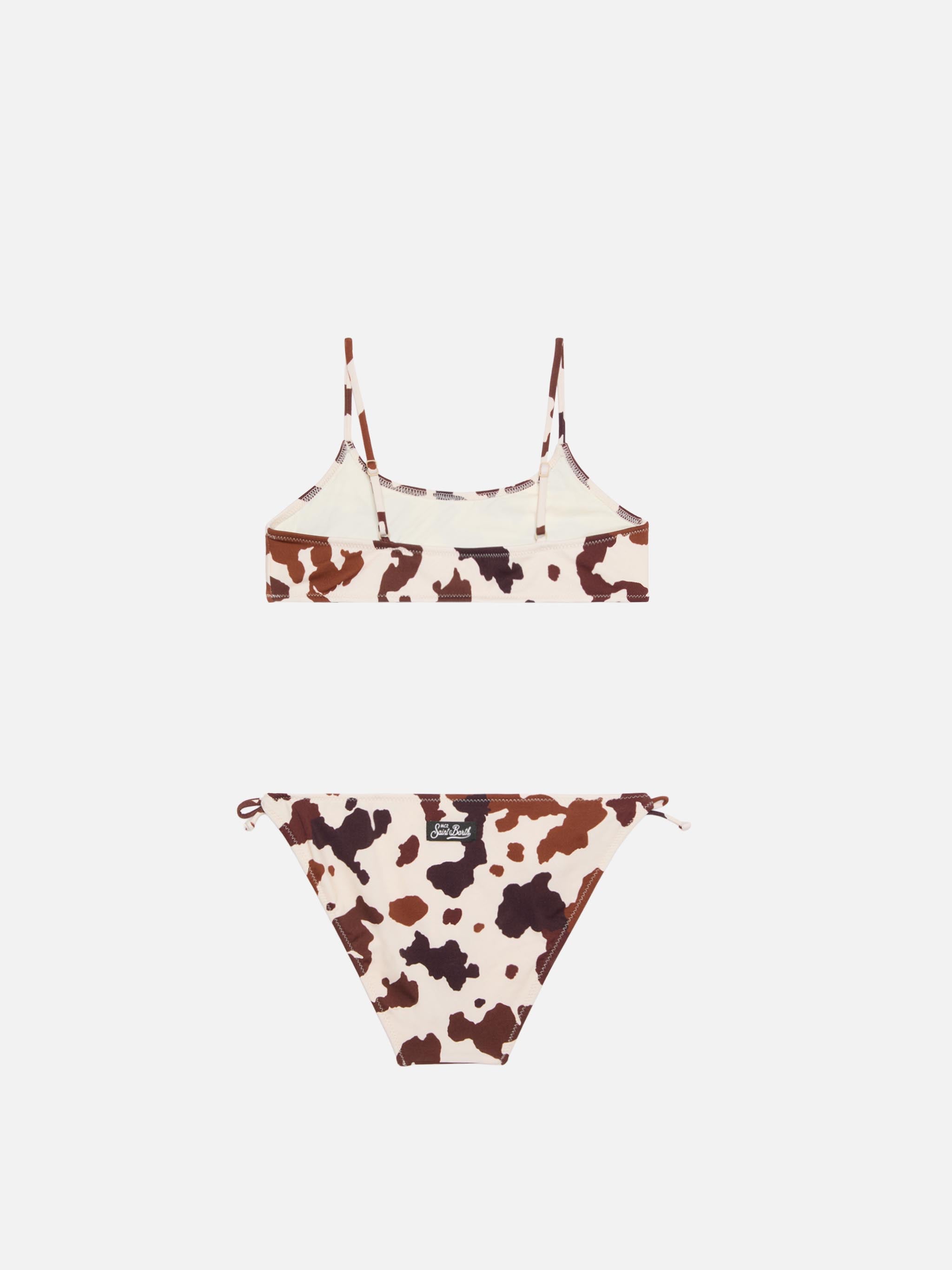 Jaiden Bralette Bikini With Cow Skin Print Beige