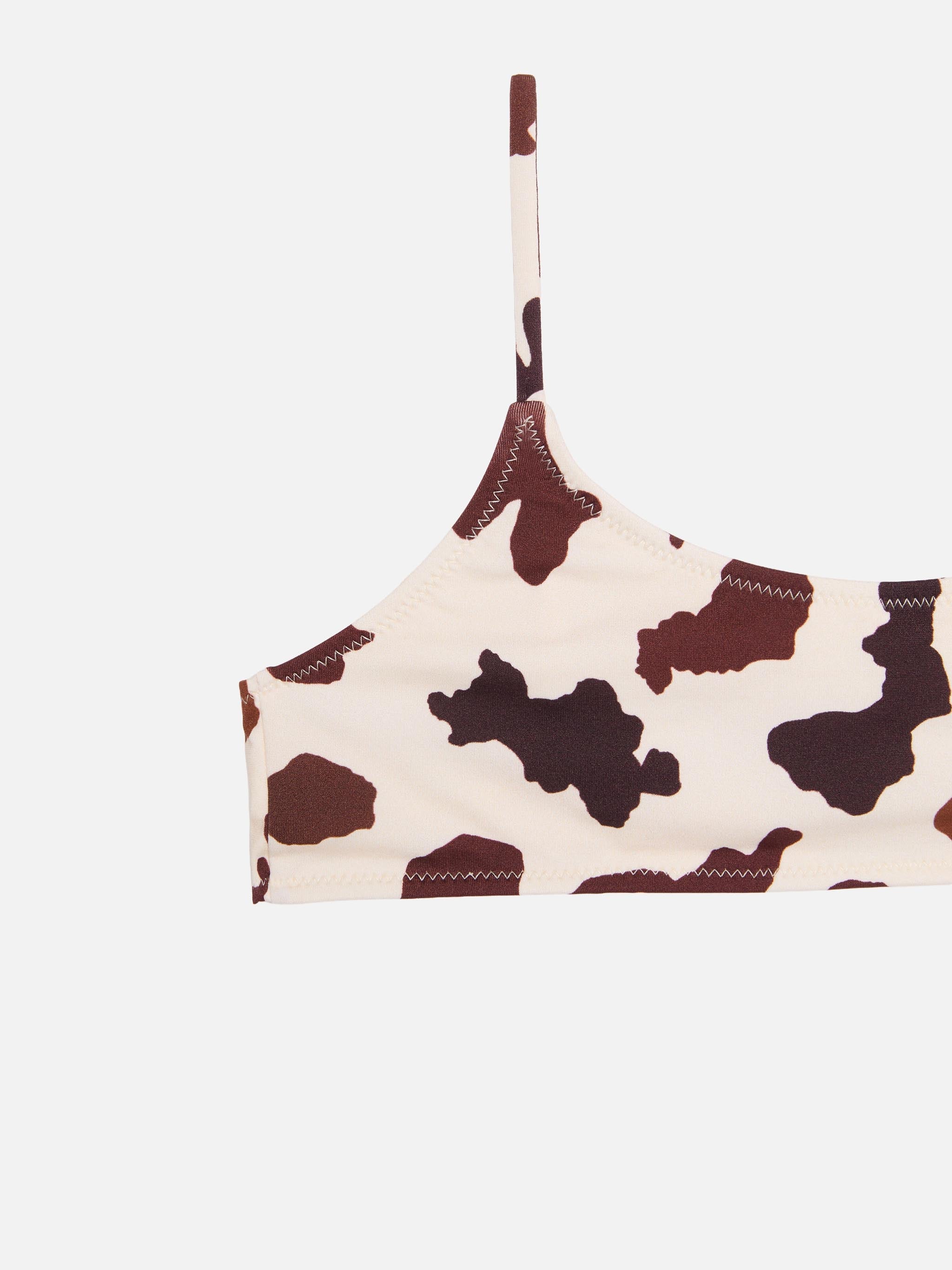 Jaiden Bralette Bikini With Cow Skin Print Beige