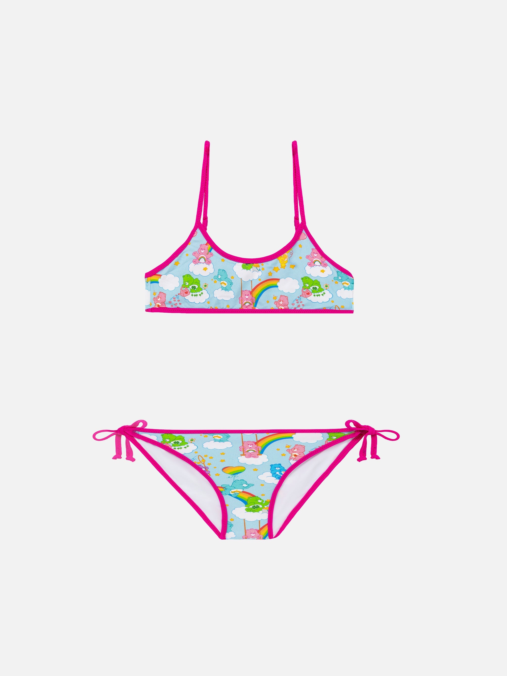 Girl Bralette Bikini With Bears And Rainbows | Care Special Edition Blue