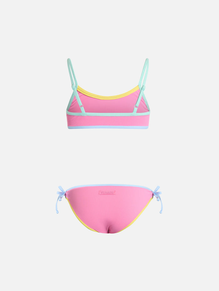 Girl Bralette Bikini Jaiden With St. Barth Terry Patch Pink