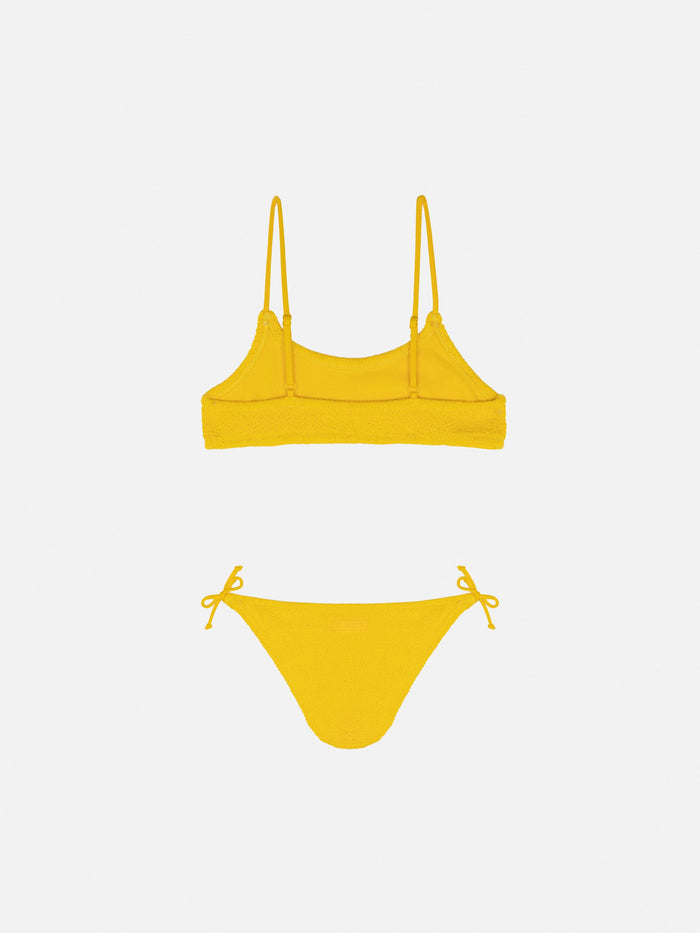 Jaiden Yellow Crinkle Bralette Bikini __single__