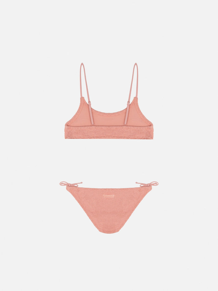 Jaiden Pink Crinkle Bralette Bikini __single__