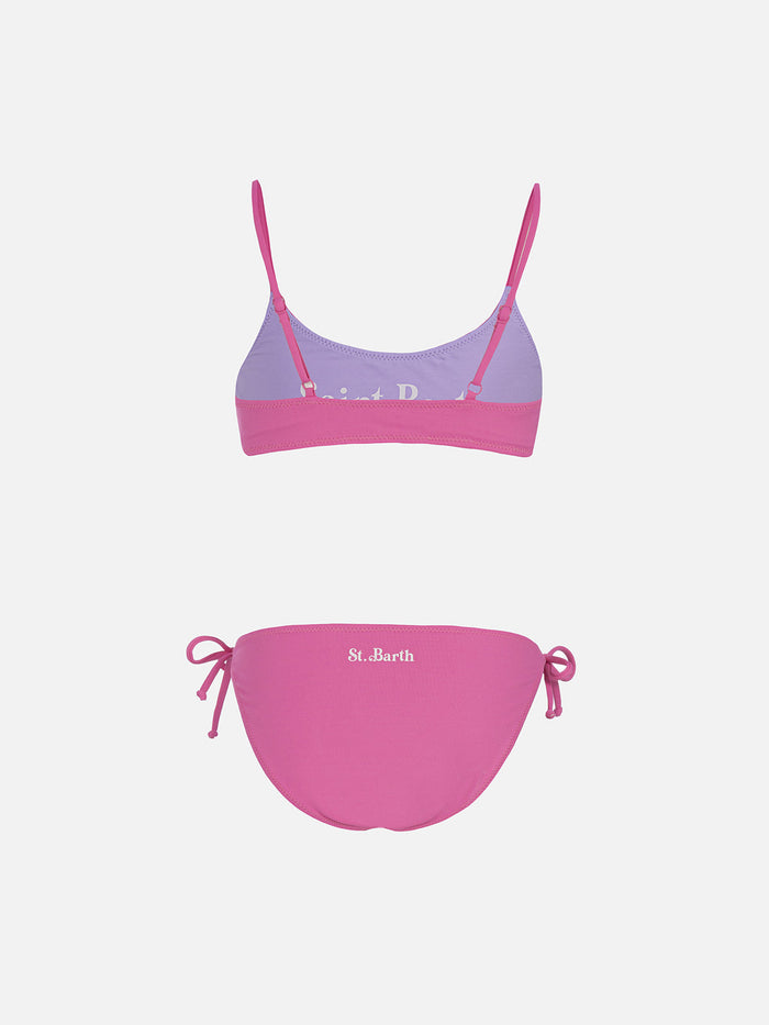 Girl Double Face Bralette Bikini Jaiden Pink
