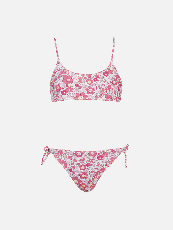Girl Double Face Bralette Bikini Jaiden | Made With Liberty Fabric Pink