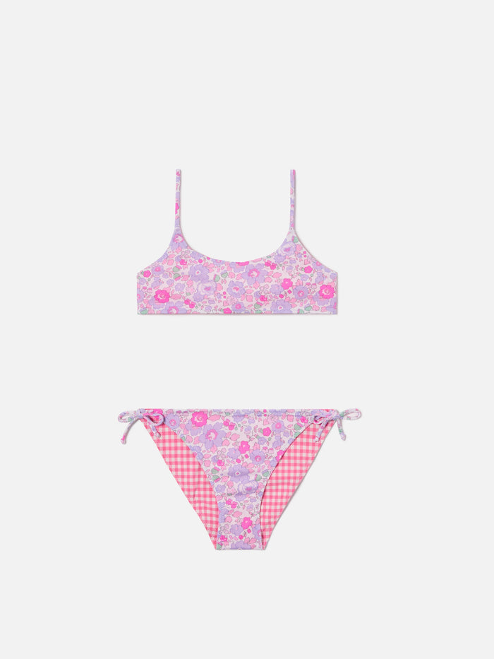 Jaiden Double Reversible Floral And Gingham Bikini | Made With Liberty Fabric __single__